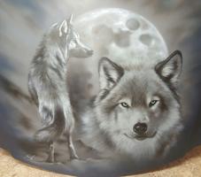 Wölfe und Mond 1