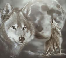 Wölfe und Mond 2